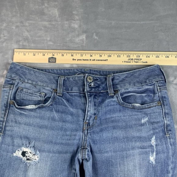 Vintage American Eagle Artist Jeans Womens 8 Low Rise Bootcut Distressed - Picture 8 of 16